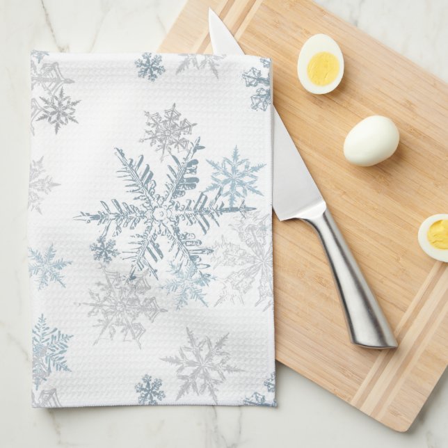 Winter Wonderland Snowflake Geschirrtuch (Viertel Falte)