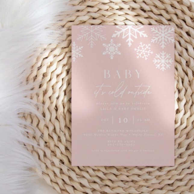 Winter Wonderland Snowflake Girl Babydusche Einladung (Von Creator hochgeladen)