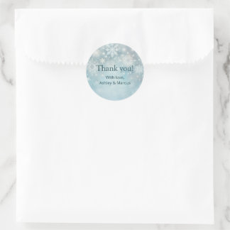 Winter Wonderland Snowflake Hochzeit Danke Runder Aufkleber