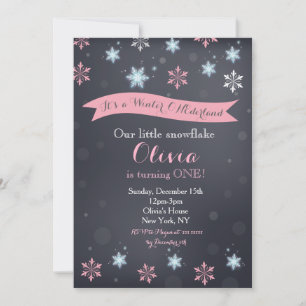 Winter Wonderland Snowflake Invitations Anniversai