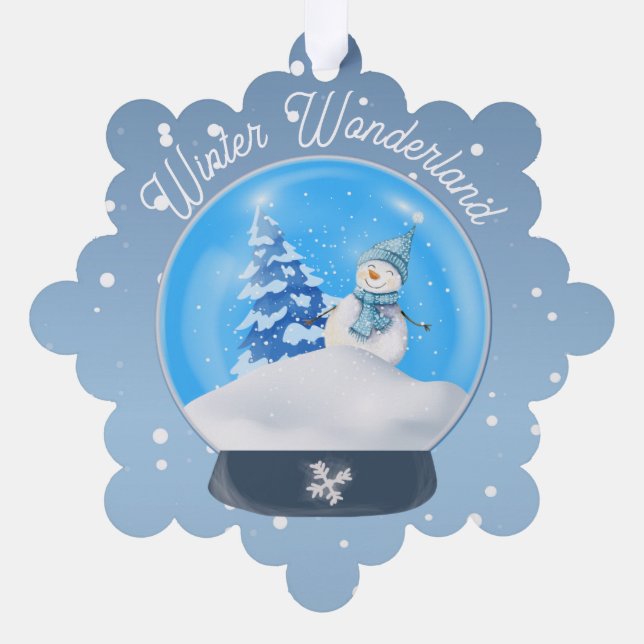 Winter Wonderland Snowflake Ornament Karte (Rückseite)