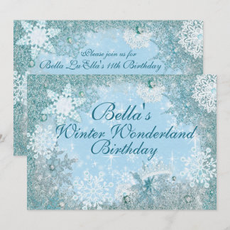 Winter Wonderland Snowflake Party Einladungen