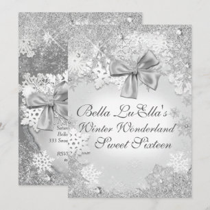 Winter Wonderland Snowflake Party Einladungen