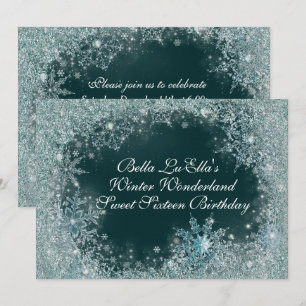Winter Wonderland Snowflake Party Einladungen