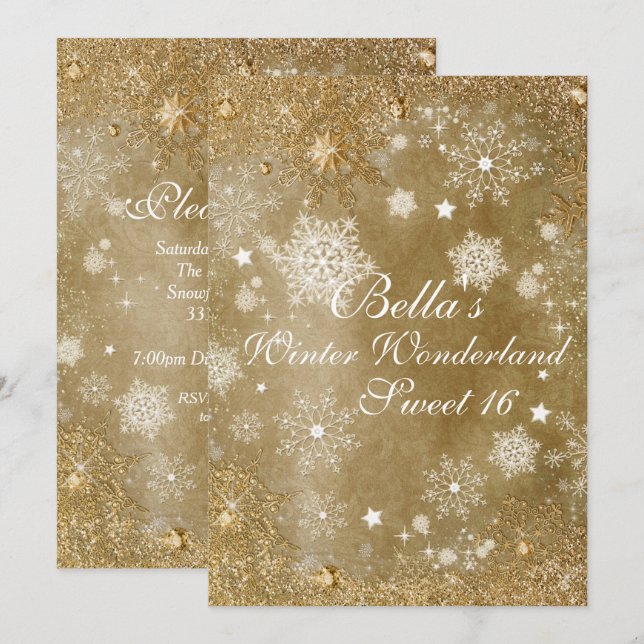 Winter Wonderland Snowflake Party Einladungen (Vorne/Hinten)
