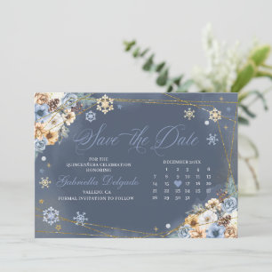 Winter Wonderland Snowflake Save the Date Einladung