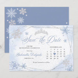 Winter Wonderland Snowflake Save the Date Einladung