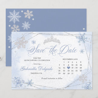 Winter Wonderland Snowflake Save the Date Einladung