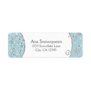 Winter Wonderland Snowflake Swirl Étiquette de adr