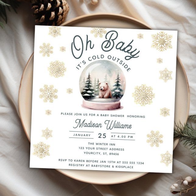 Winter Wonderland Snowflakes Babydusche Einladung (Winter Wonderland Snowflakes Baby Shower Invitation)