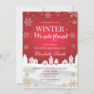 Winter Wonderland snowflakes birthday Einladung
