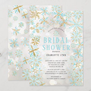Winter Wonderland Snowflakes Brautparty Einladung