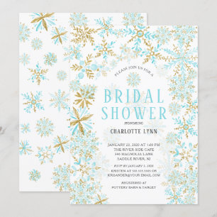 Winter Wonderland Snowflakes Brautparty Einladung