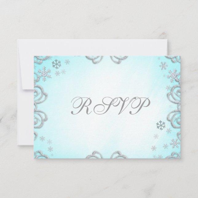 Winter Wonderland Snowflakes carte RSVP (Devant)