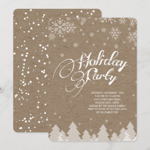 Winter Wonderland Snowflakes Fête Invitation