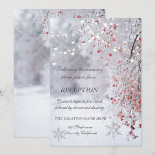 Winter Wonderland Snowflakes Hochzeitsempfang Einladung