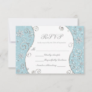 Winter Wonderland Snowflakes Swirl RSVP Karte
