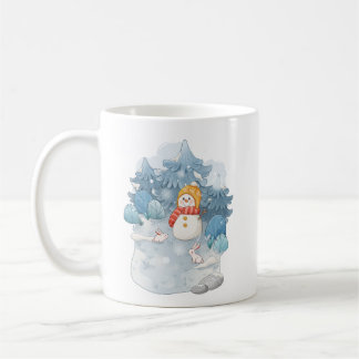 Winter Wonderland Snowman & Rabbits Tasse