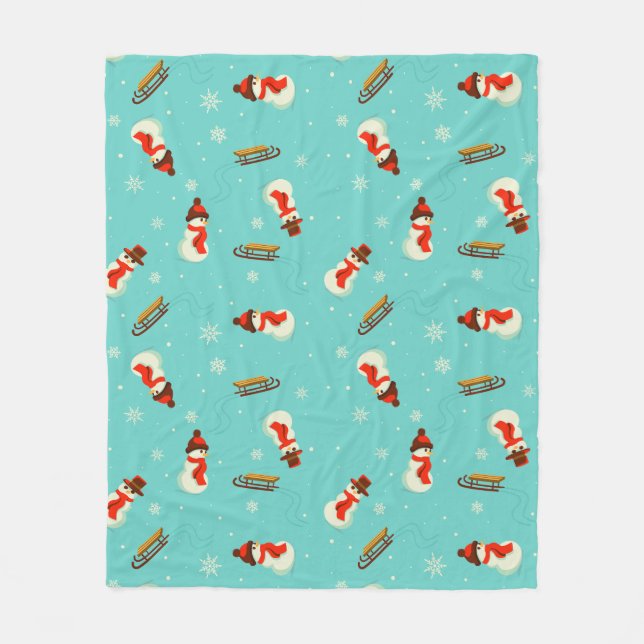 Winter Wonderland Snowmen Fleecedecke (Vorderseite)