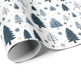 Winter Wonderland Snowy Blue Christmas Geschenkpapier