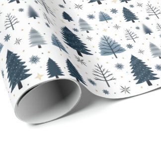Winter Wonderland Snowy Blue Christmas Geschenkpapier