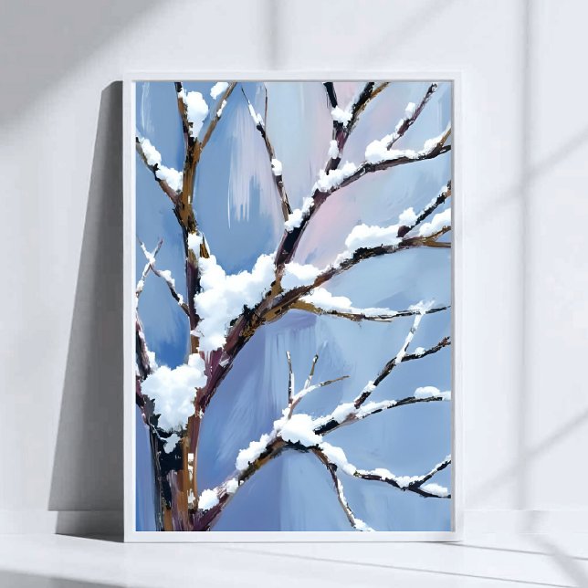 Winter Wonderland Snowy Tree Branches Painted Poster (Von Creator hochgeladen)