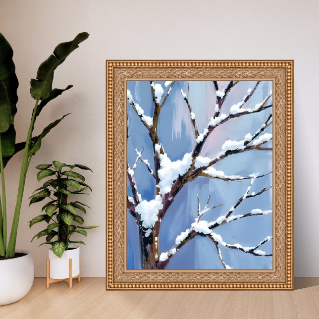 Winter Wonderland Snowy Tree Branches Painted Poster (Von Creator hochgeladen)