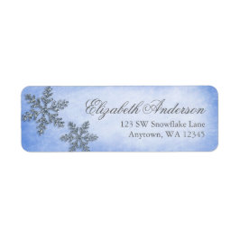 Winter Wonderland Sparkle Snowflake Adressenschild