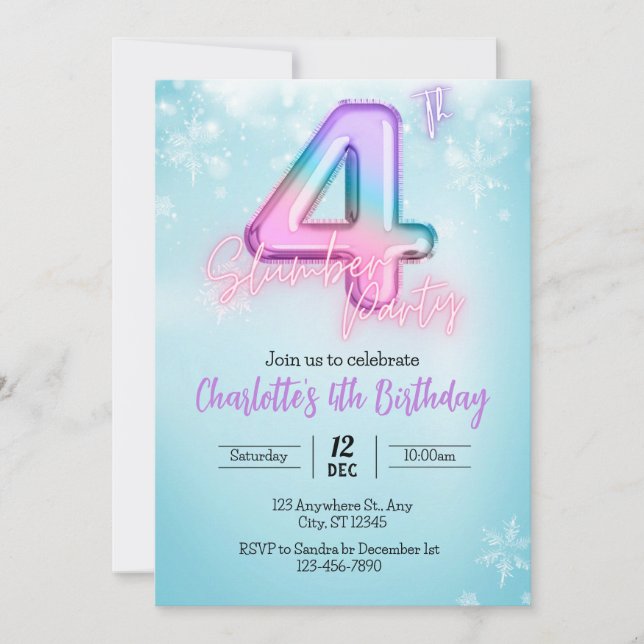 `Winter Wonderland Stwood party Invitation (Devant)