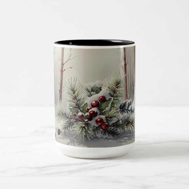 Winter Wonderland Tasse | Evergreen Pine Red Berri (Mittel)