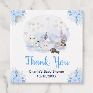 Winter Wonderland Tiere Baby Shower Danke schön Geschenkanhänger