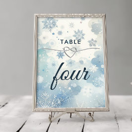 Winter Wonderland Tischnummer Card