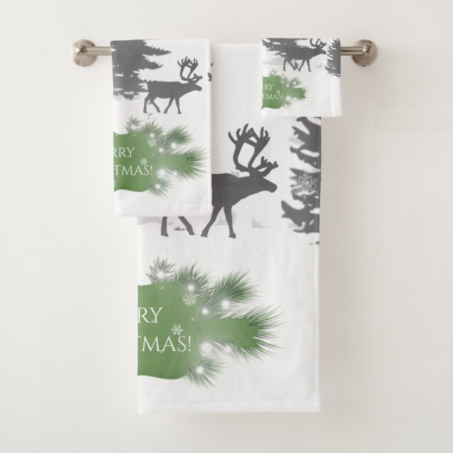 Winter Wonderland Towel Set - Grün (Insitu)