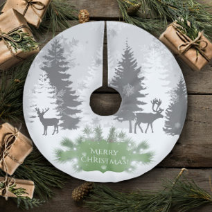 Winter Wonderland Tree Skirt - Grün Polyester Weihnachtsbaumdecke
