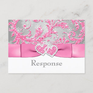 Winter Wonderland Verbundene Herzen UAWG - Rosa RSVP Karte