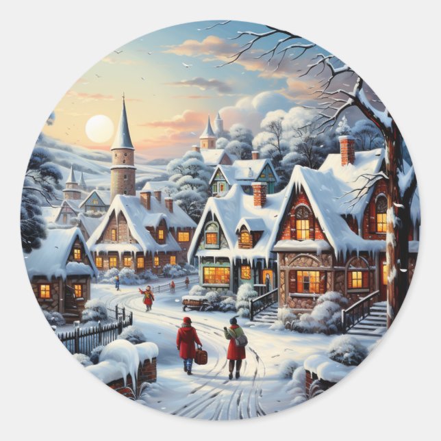 Winter Wonderland Village Sticker (Vorderseite)