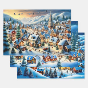 Winter Wonderland Villes Papier d'enveloppement de