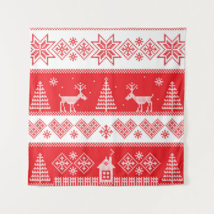 Winter Wonderland: Vintages Nahtloses Design. Wandteppich