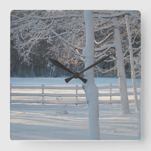 Winter Wonderland Wall Clock Quadratische Wanduhr