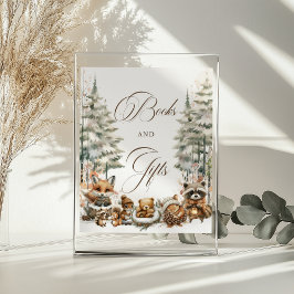 Winter Wonderland Wasserfarbene Tiere Schild