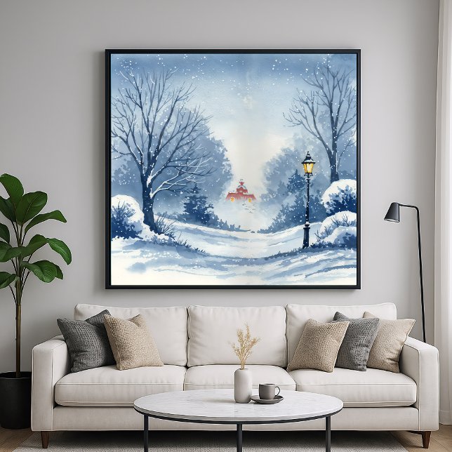 Winter Wonderland - Wasserfarbenwelt Landschaft Poster (Von Creator hochgeladen)
