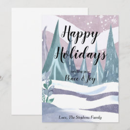 Winter Wonderland Watercolor Salutation Carte de v