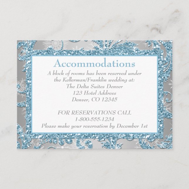 Winter Wonderland Wedding Card 2 Begleitkarte (Vorderseite)