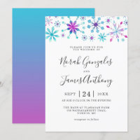 Winter Wonderland Wedding Colorful Snowfalkes