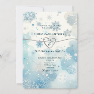 Winter Wonderland Wedding Einladung mit QR Code