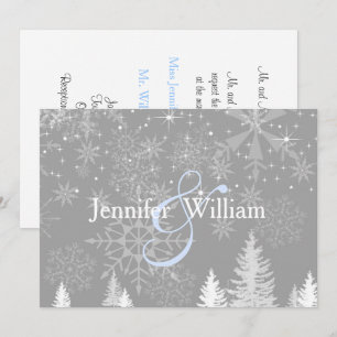 Winter Wonderland Wedding, elegante Einladung