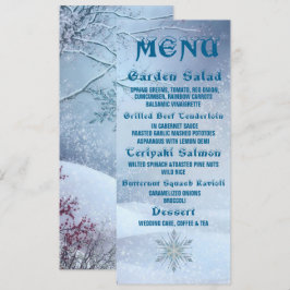 Winter Wonderland Wedding Menu Einladung