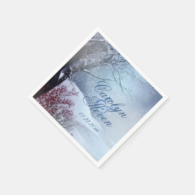 Winter Wonderland Wedding Paper Serviette (Ecke)