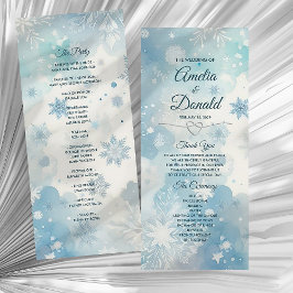 Winter Wonderland Wedding Program Card
