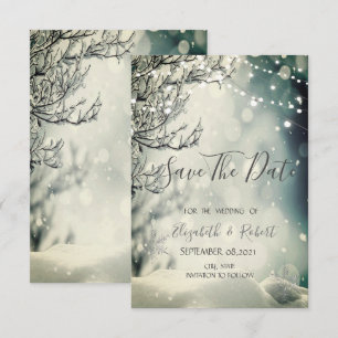 Winter Wonderland Wedding rettet das Datum Save The Date